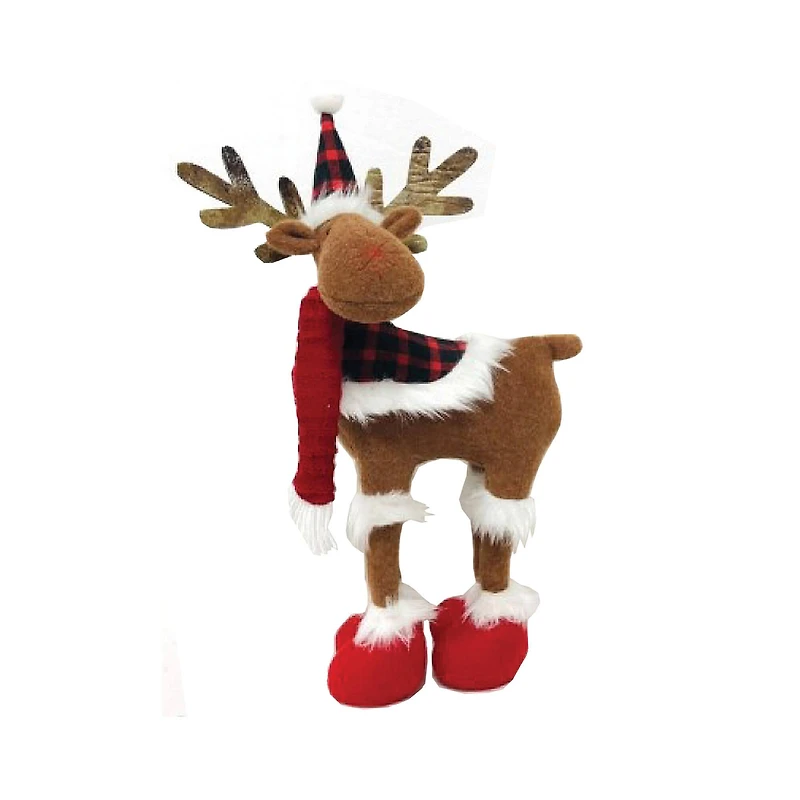 Santa's Workshop 16" Plaid Moose