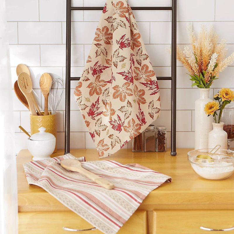 DII® Rustic Leaves Dishtowel Set