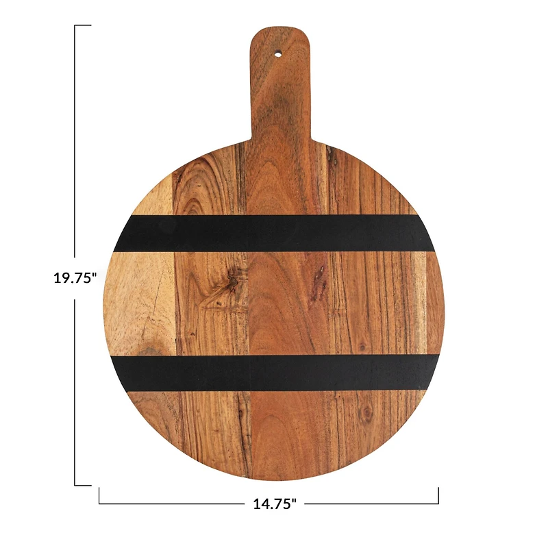 Hello Honey® 20" Round Mango Wood Cheese & Cutting Board with Handle
