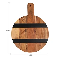 Hello Honey® 20" Round Mango Wood Cheese & Cutting Board with Handle