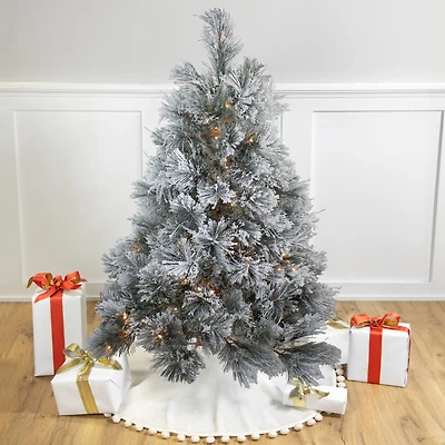 4.5ft. Pre-Lit Black Spruce Artificial Christmas Tree, Clear LED Lights