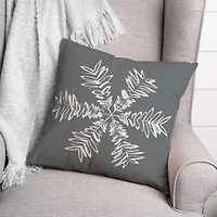 Sketched Snowflake Throw Pillow
