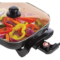 Brentwood 12" Copper Nonstick Electric Skillet with Glass Lid