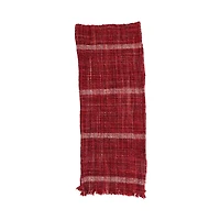 Hello Honey® 72" Red Woven Wool Table Runner with Stripes
