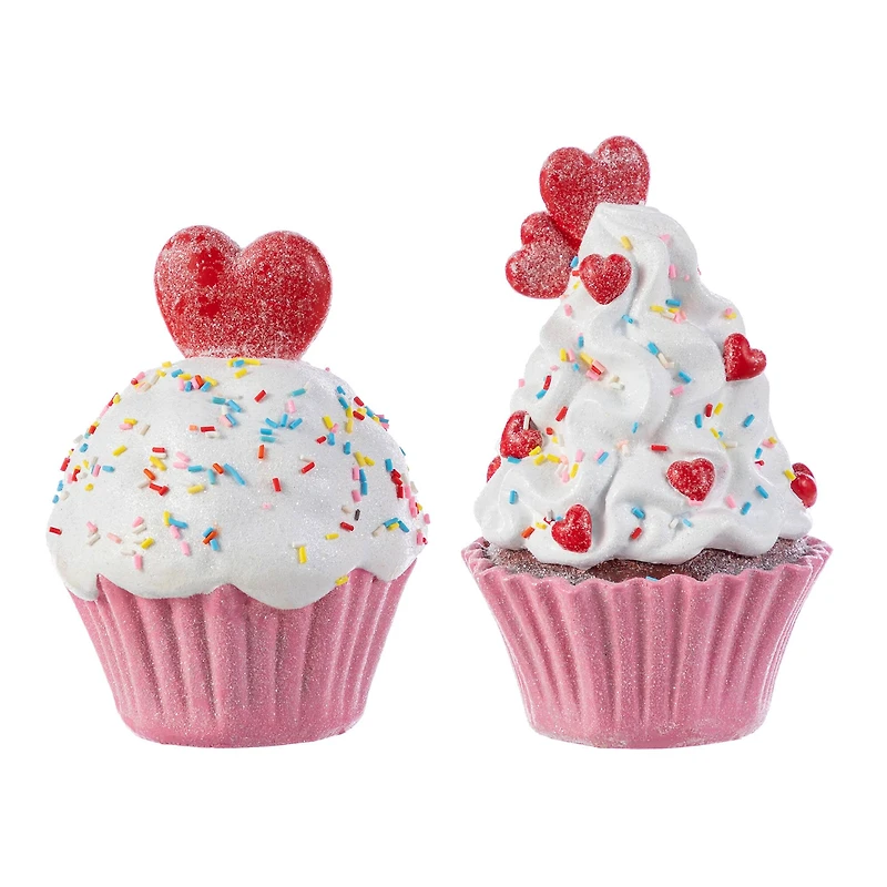 Glitzhome® Valentine's Resin Cupcakes Table Decor Set
