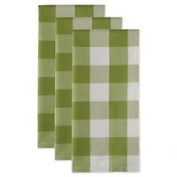 DII® Antique Green Buffalo Check Dish Towels, 3ct.