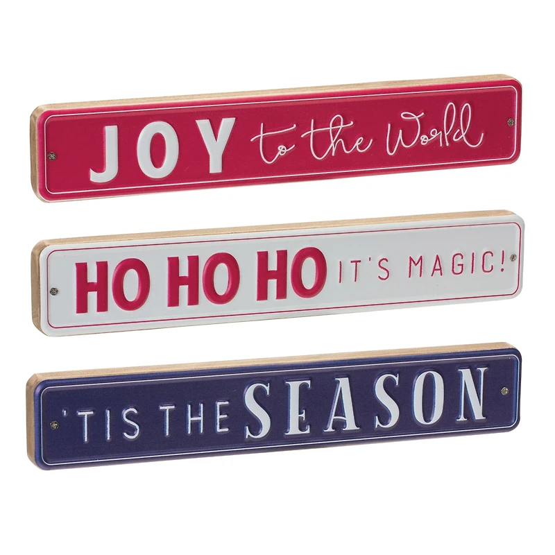 12" Ho Ho Ho Season Joy Christmas Holiday Décor Set