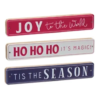 12" Ho Ho Ho Season Joy Christmas Holiday Décor Set