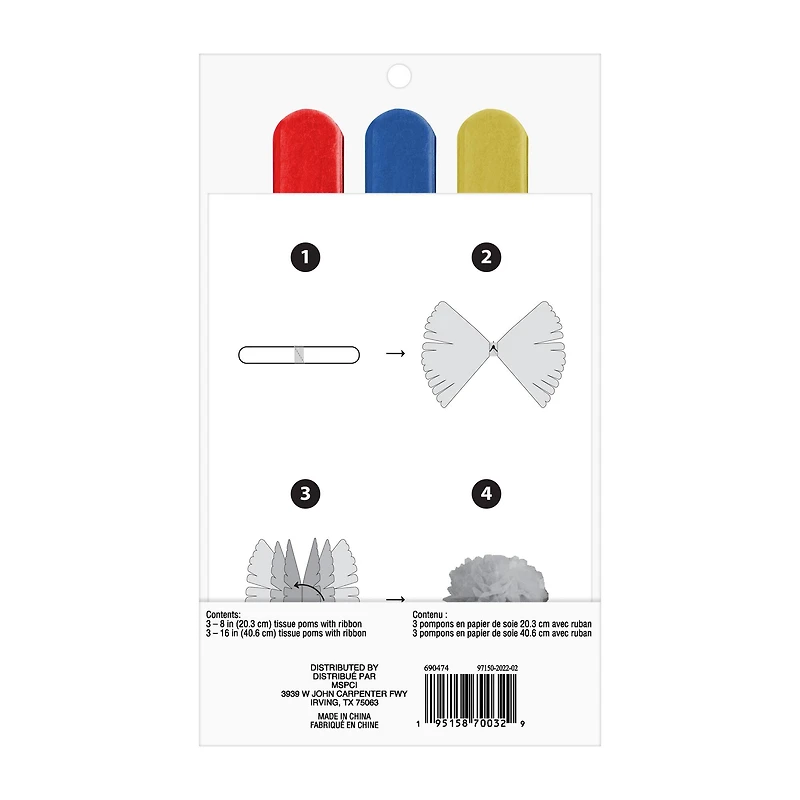 Rainbow Paper Pom-Pom Decorations Kit by Celebrate It™