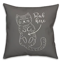 Rub Here Cat Throw Pillow