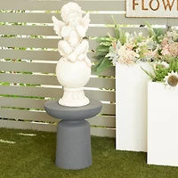 Blue Contemporary Garden Stool, 17" x 17" x 18"