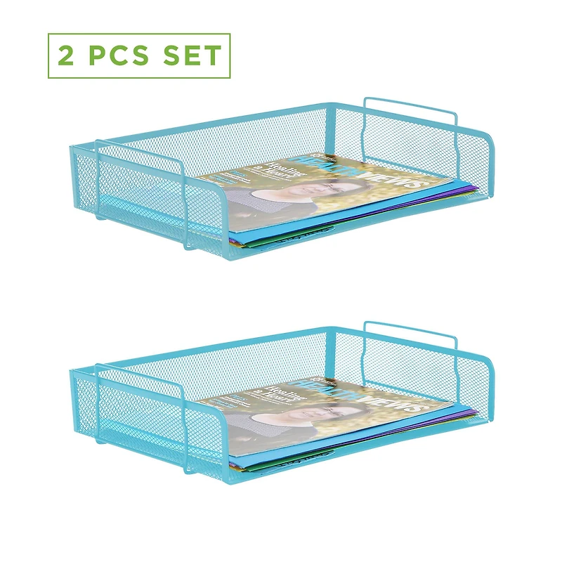 Mind Reader Stackable Metal Mesh Tray & Desk Document Organizer Set