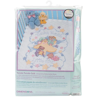 Dimensions® Twinkle Twinkle Baby Hugs Quilt Stamped Cross Stitch Kit