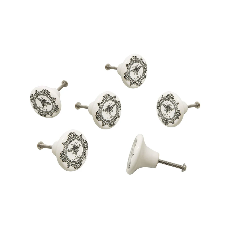 Dritz® Black & White Ceramic Classic Bee Knob, 6ct.