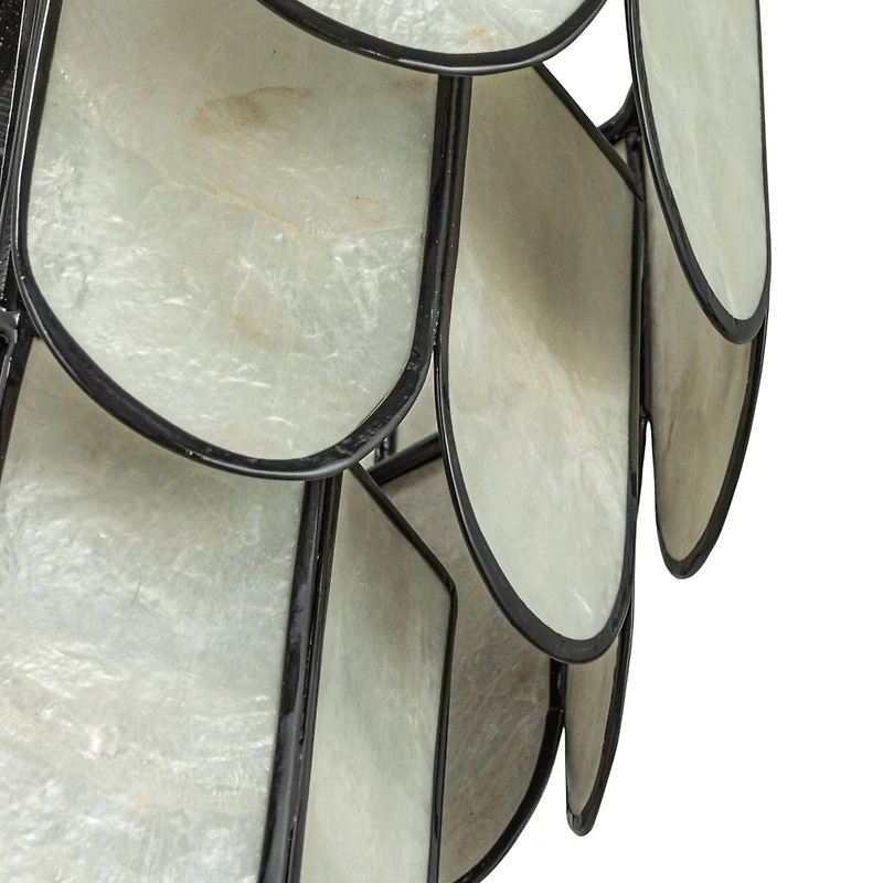 Hello Honey® Black Finish Laminated Capiz Tiered Wall Sconce