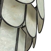 Hello Honey® Black Finish Laminated Capiz Tiered Wall Sconce