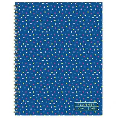 TF Publishing 2025 Large Cobalt Dots Weekly Monthly Spiral Planner