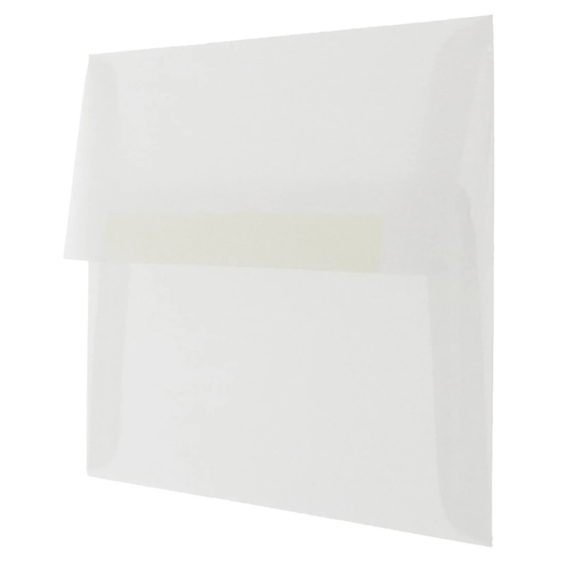 JAM Paper 4.375" x 5.75 Clear Translucent Vellum Invitation Envelopes