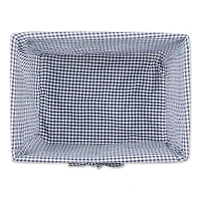 DII® Small Antique White Chicken Wire Baskets with French Blue Gingham Liners, 3ct.