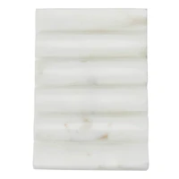 Hello Honey® 5" Contemporary Carved Marble Bathroom Soap Dish