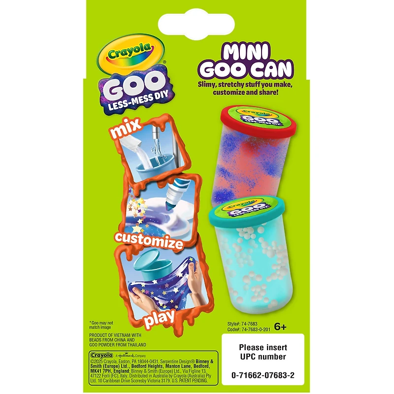 Crayola® Mini Goo Can with Red Bead Mix'ins Slime Making Kit