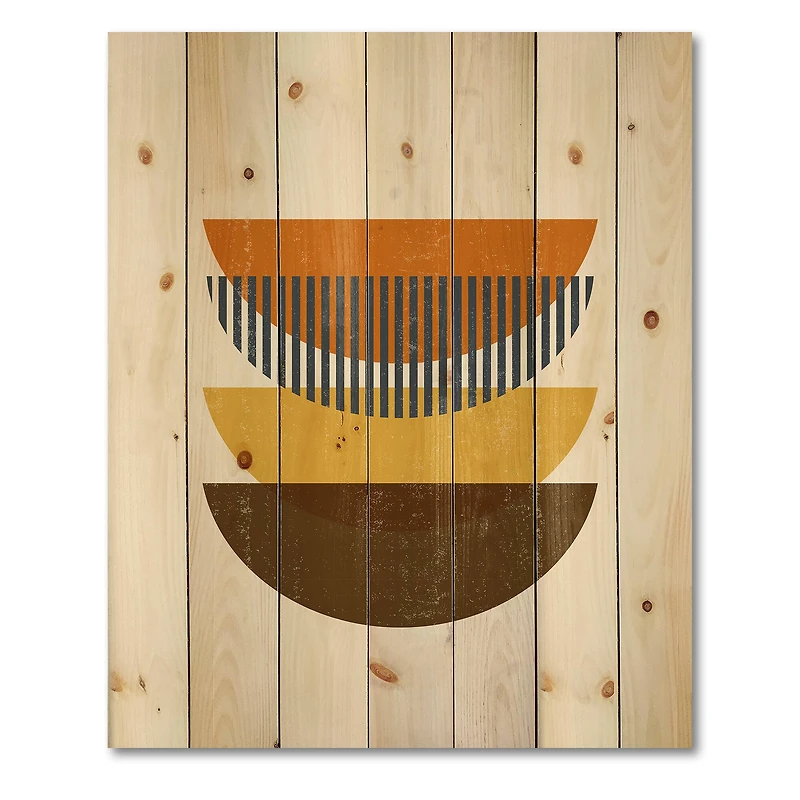 Designart - Abstract Geometric Moon In Earth Tones