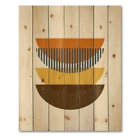 Designart - Abstract Geometric Moon In Earth Tones