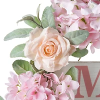 Glitzhome® 22" Mother's Day Floral Wreath