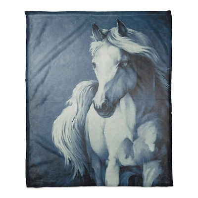 Blue Horse 50" x 60" Coral Fleece Blanket