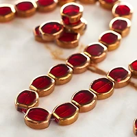 Ruby Table Cut Glass Lentil Beads, 10mm by Bead Landing™