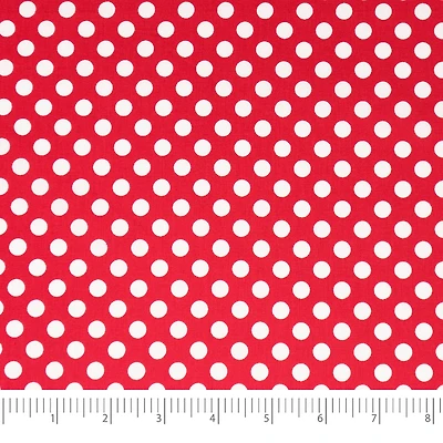 SINGER Patriotic Red Polka Dots Cotton Fabric