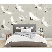 Katie Hunt Dove Gray Crane You Later Wall Mural