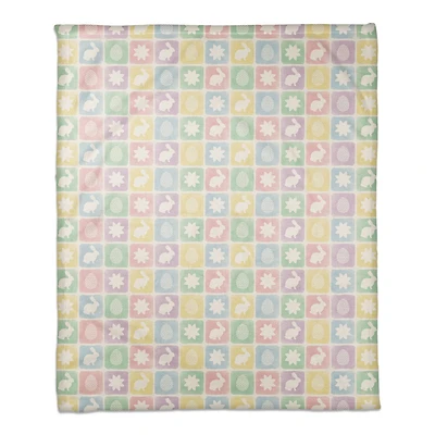 Easter Block Pattern 50" x 60" Sherpa Fleece Blanket
