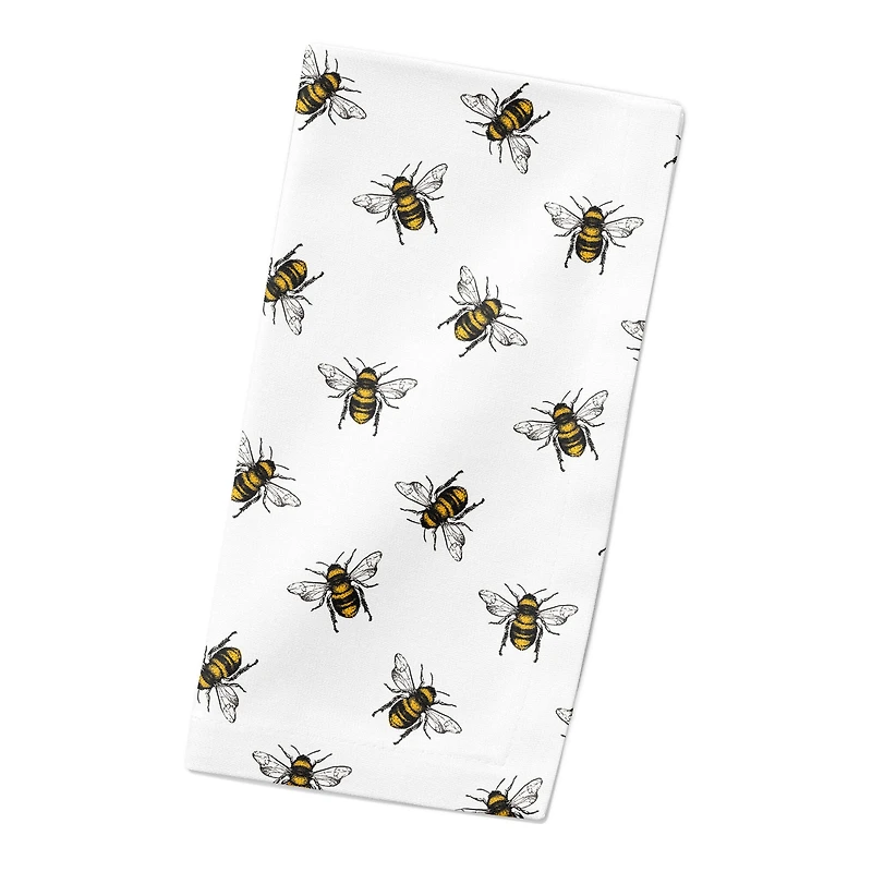 Bee Pattern 10" x 10" Cotton Twill Napkin