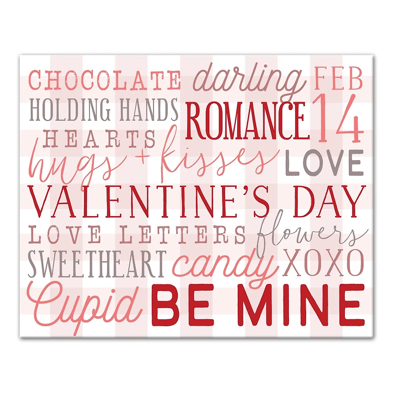 Valentines Day Words Canvas Wall Art