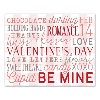 Valentines Day Words Canvas Wall Art