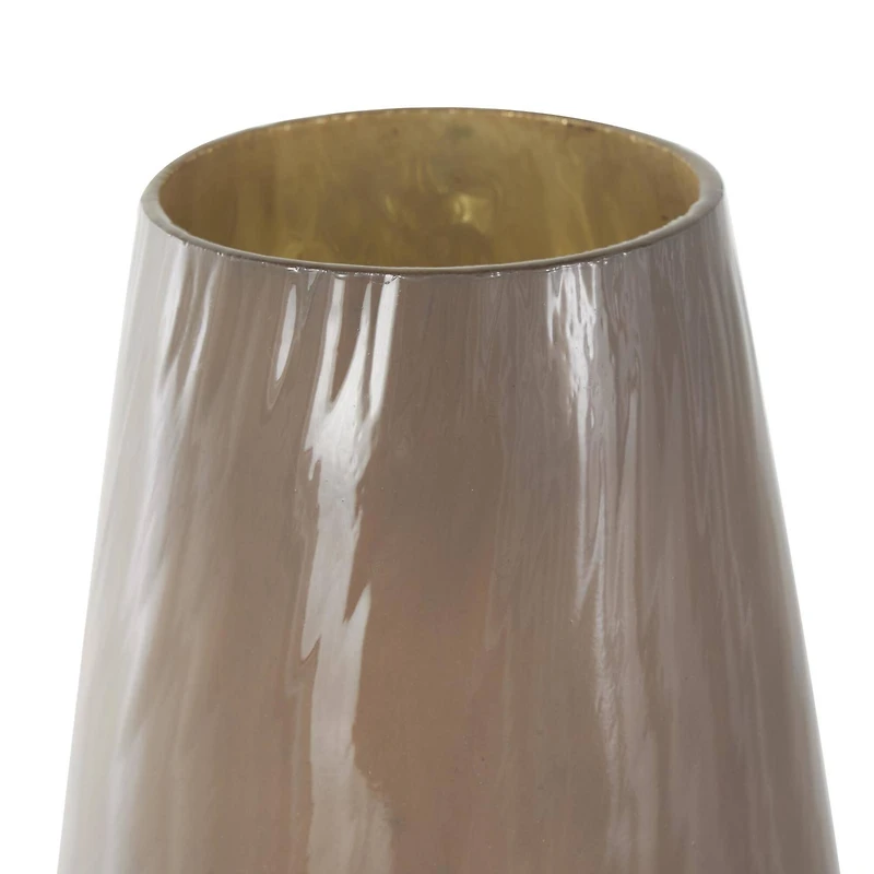 17" Brown Spotted Glass Ombre Vase