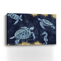 Deep Blue Sea II On Blue Gold Canvas Giclee