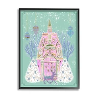 Stupell Industries Pastel Holiday Snowy Architecture Framed Giclee Art