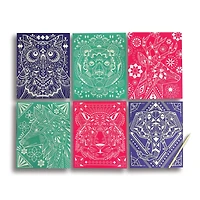 OOLY Scratch & Shine Geo Animals Foil Scratch Art Kit