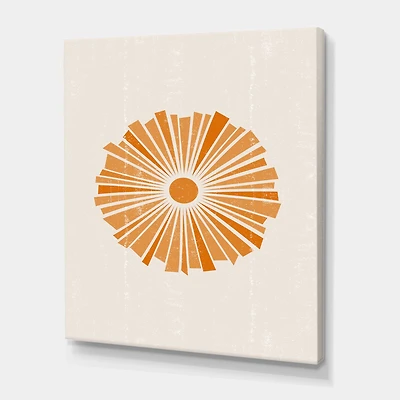 Designart - Minimal Orange Radiant Sun I