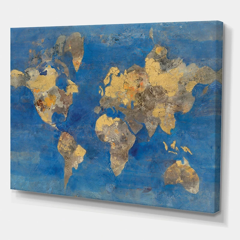 Designart - Golden Glam World Map