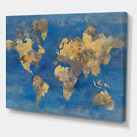 Designart - Golden Glam World Map