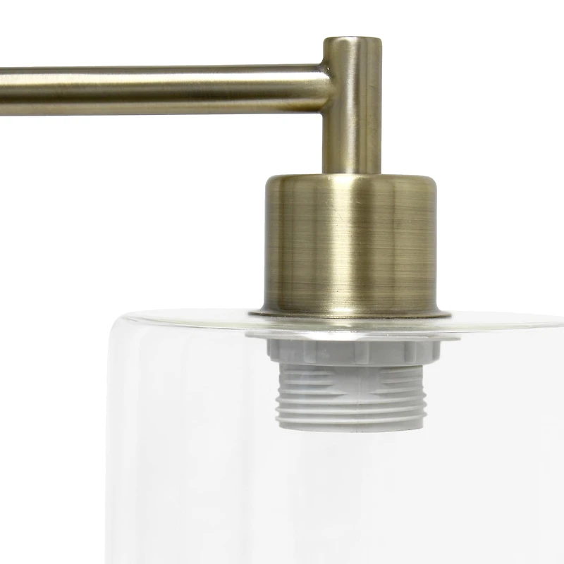 Lalia Home 18.8" Antique Brass Modern Iron Desk Lamp with USB Ports