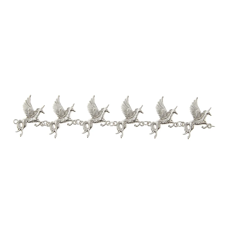 12 Packs: 6 ct. (72 total) Rhodium Metal Unicorn Charms, 23mm by Bead Landing™