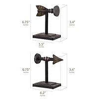 Metal Arrow Bookend Set