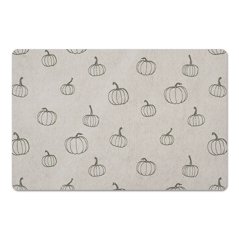Gray Mini Pumpkin Pattern Floor Mat