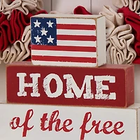 Glitzhome® 8.5" Wooden Patriotic Sign Table Décor