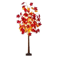 6ft. Pre-Lit Autumn Weeping Maple Artificial Fall Tree with 300 Warm White LED Lights