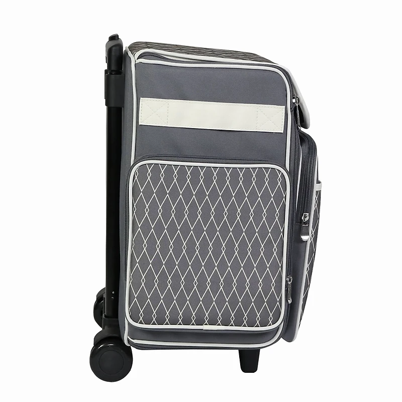 Everything Mary Gray & White Diamond Rolling Scrapbook Travel Case